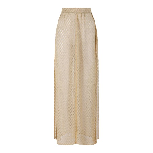Missoni Beige Knit Wide-Leg Trousers.