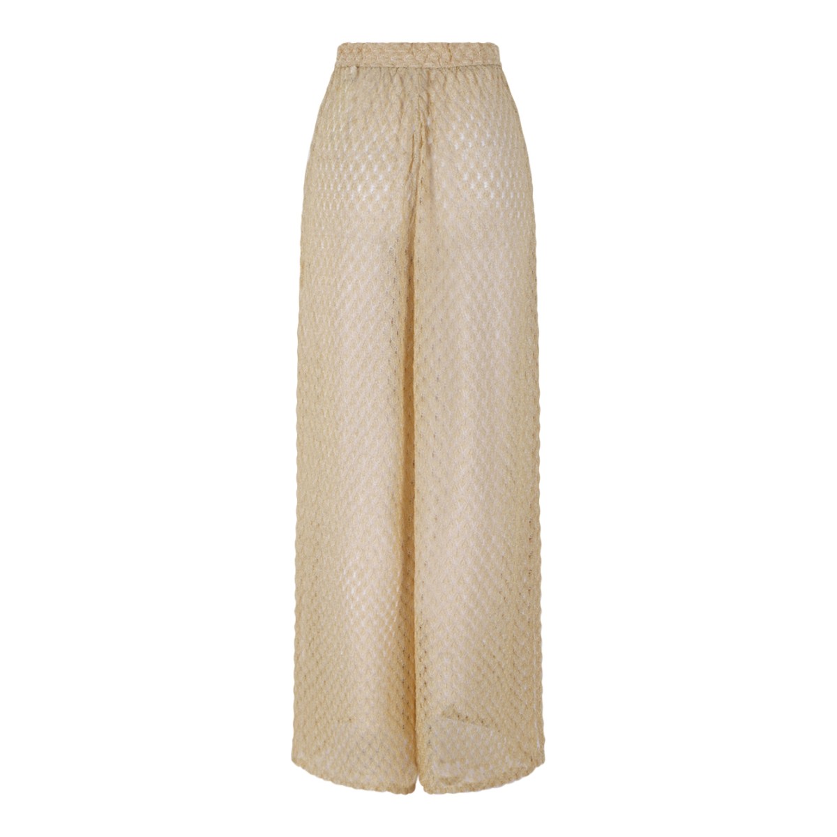 Missoni Beige Knit Wide-Leg Trousers.