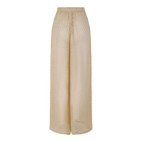 Missoni Beige Knit Wide-Leg Trousers.