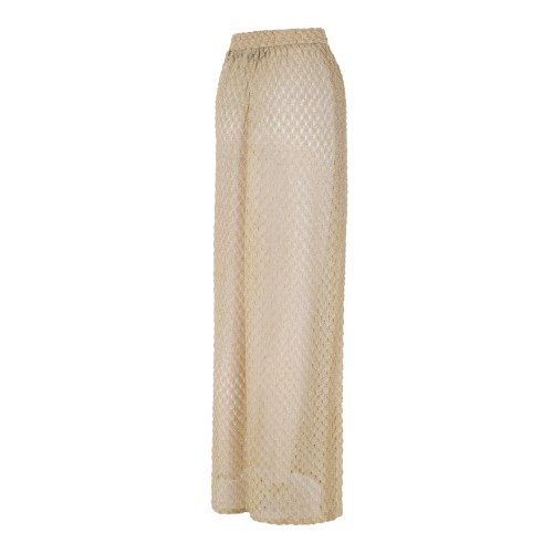 Missoni Beige Knit Wide-Leg Trousers.