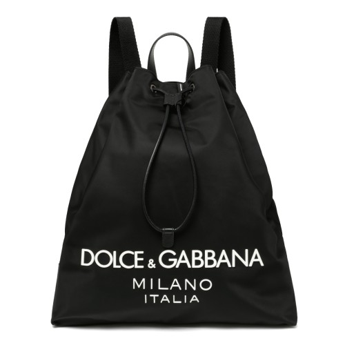 Dolce & Gabbana Black Nylon Logo Backpack.  