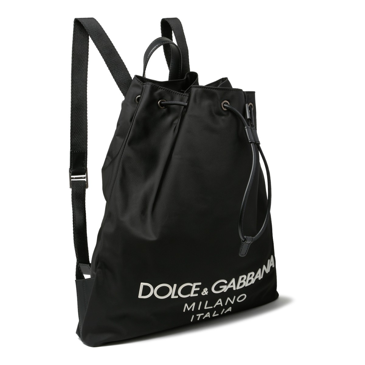 Dolce & Gabbana Black Nylon Logo Backpack.  