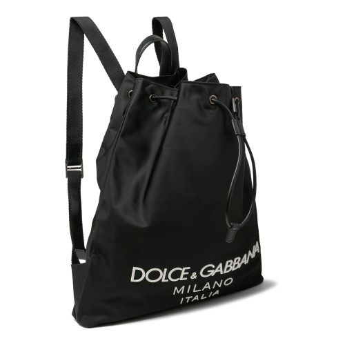 Dolce & Gabbana Black Nylon Logo Backpack.  