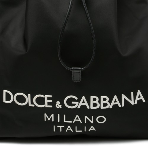 Dolce & Gabbana Black Nylon Logo Backpack.  