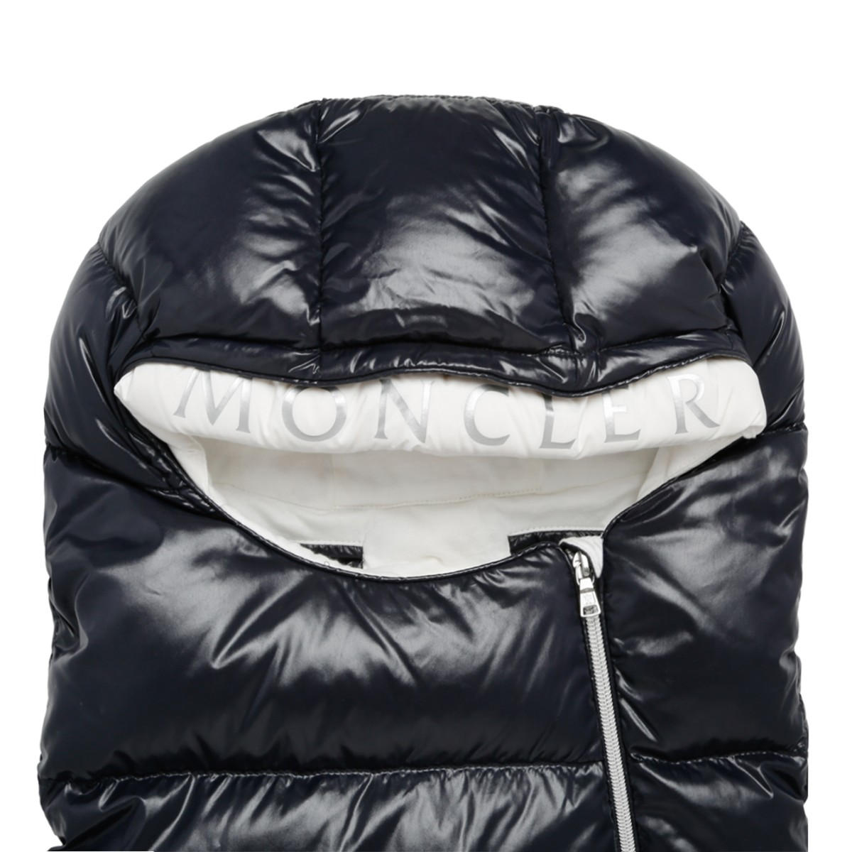 Moncler Navy Quilted Down Baby Nest.