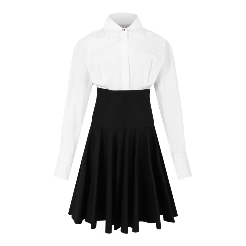 Genny Black and White Two-Tone Shirt Dress.  