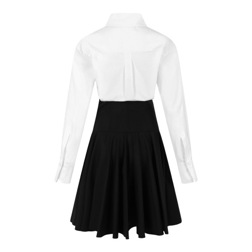 Genny Black and White Two-Tone Shirt Dress.   2