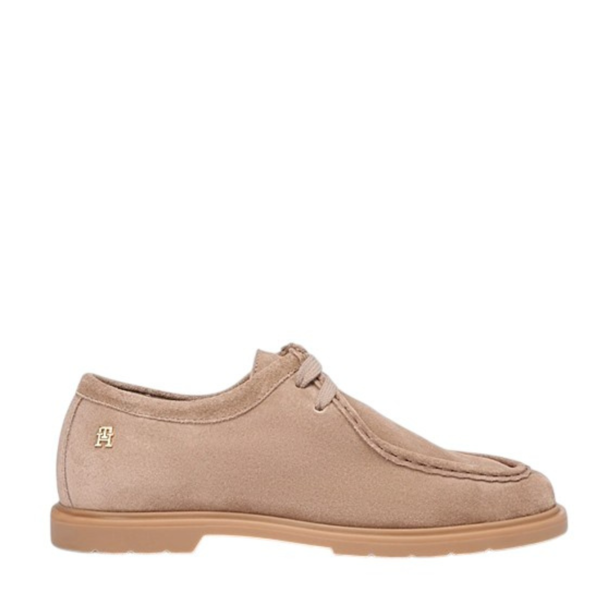 Tommy Hilfiger Beige Suede Moccasin Shoes. 