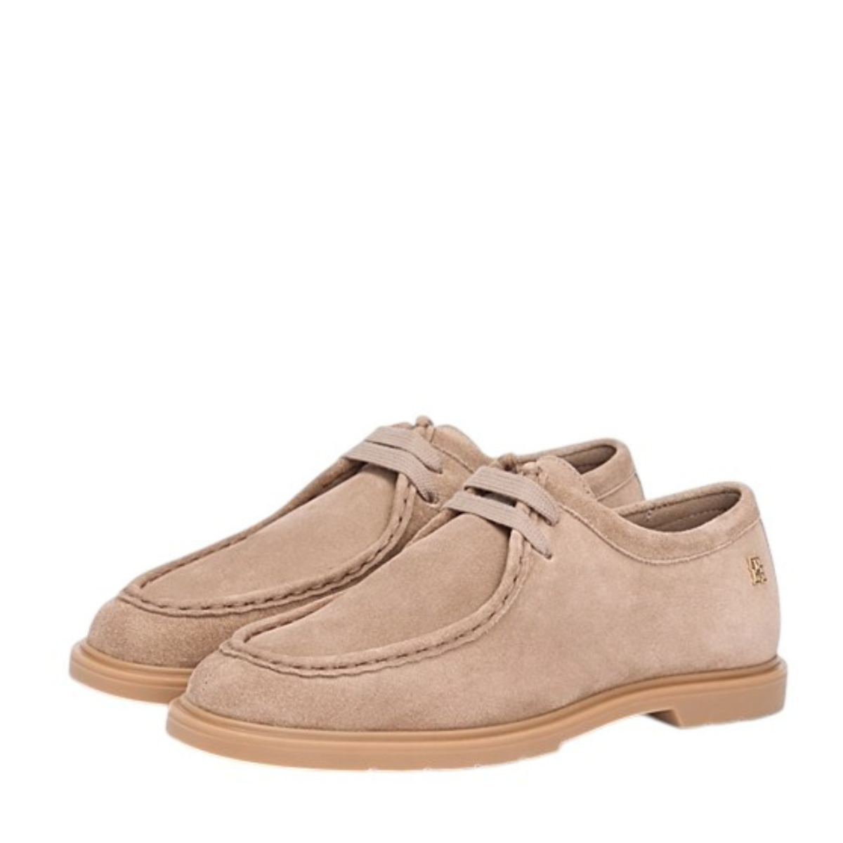 Tommy Hilfiger Beige Suede Moccasin Shoes. 