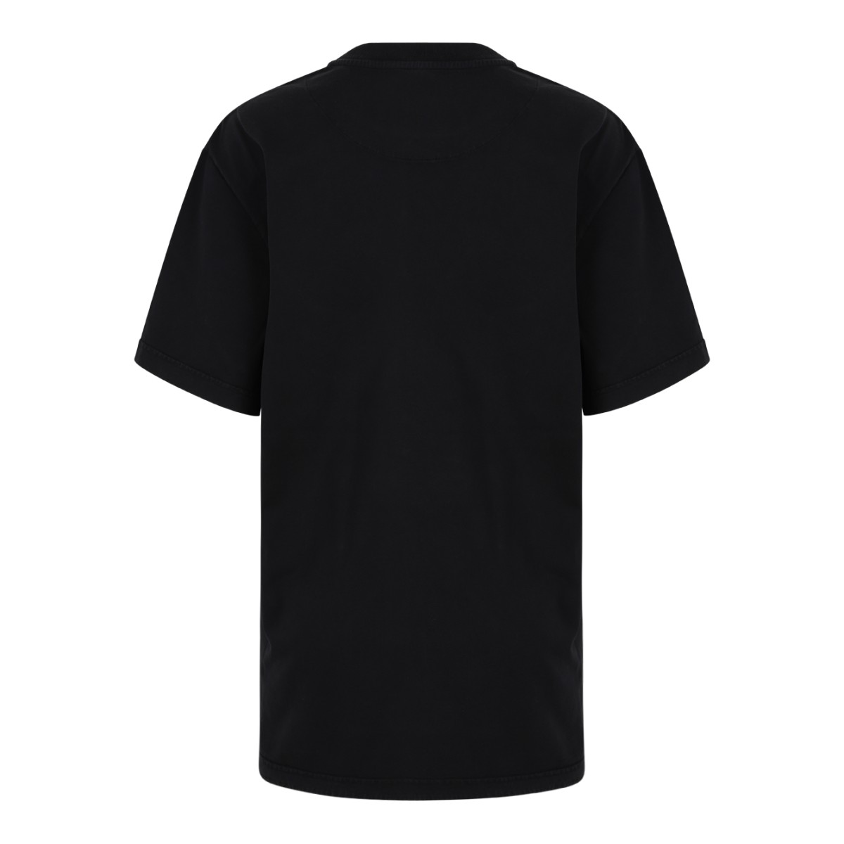 The Attico Black Asymmetric Slit Cotton T-Shirt Dress. 