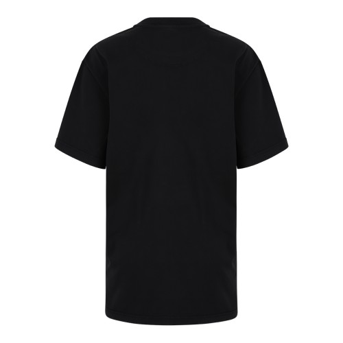 The Attico Black Asymmetric Slit Cotton T-Shirt Dress. 