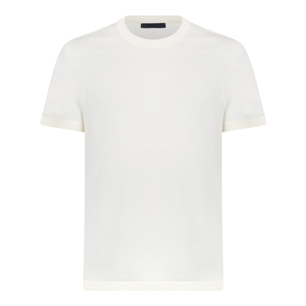 Boss x David Beckham Cream Cotton Crew Neck T-Shirt.