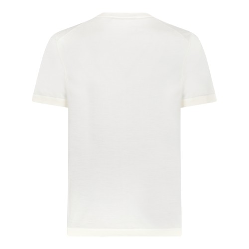 Boss x David Beckham Cream Cotton Crew Neck T-Shirt. 2