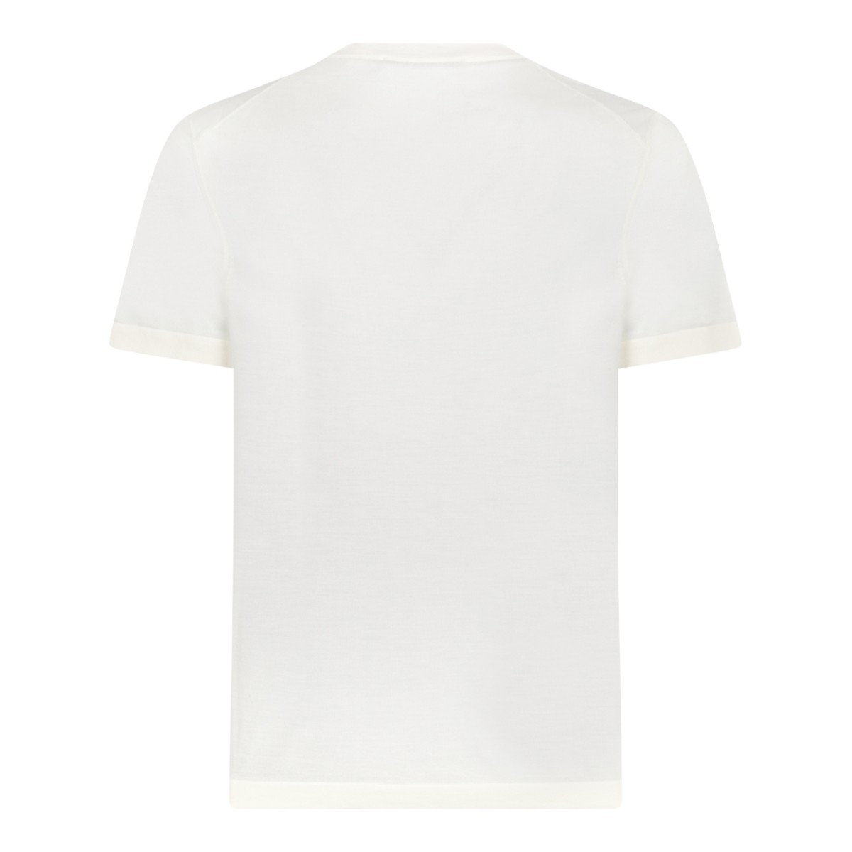Boss x David Beckham Cream Cotton Crew Neck T-Shirt.