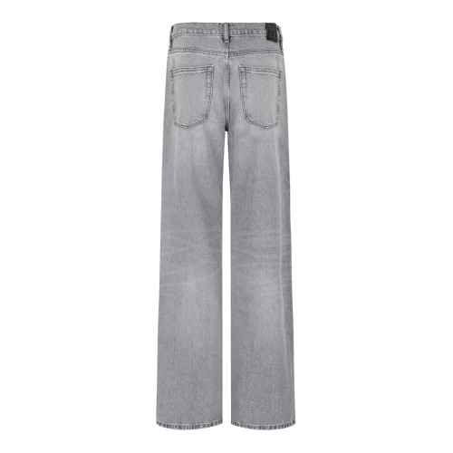 Anine Bing Light Grey Wide-Leg Denim Jeans. 2