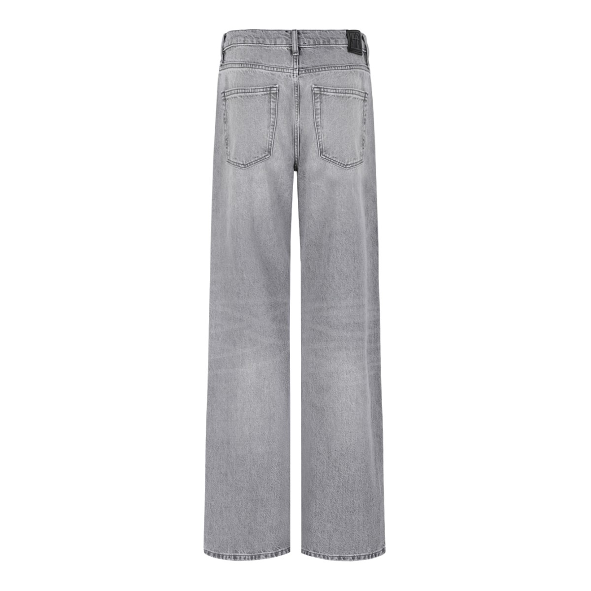 Anine Bing Light Grey Wide-Leg Denim Jeans.