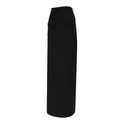 Nissa Black Draped Wide-Leg Trousers. 