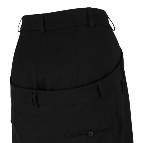 Nissa Black Draped Wide-Leg Trousers. 