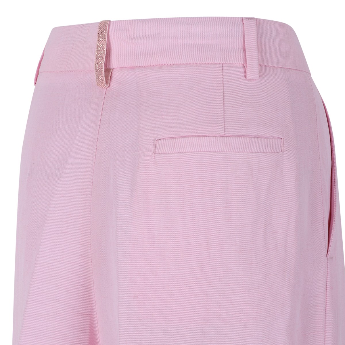 Fabiana Filippi Pink Wide-Leg Tailored Trousers.  