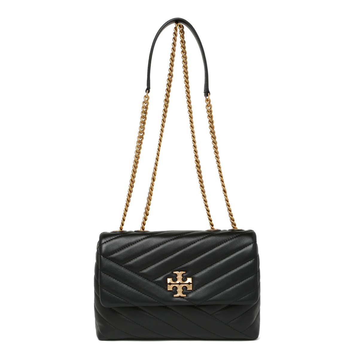 Tory Burch Black Quilted Leather Shoulder Bag.  