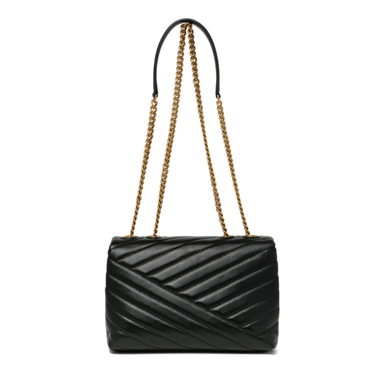 Tory Burch Black Quilted Leather Shoulder Bag.  