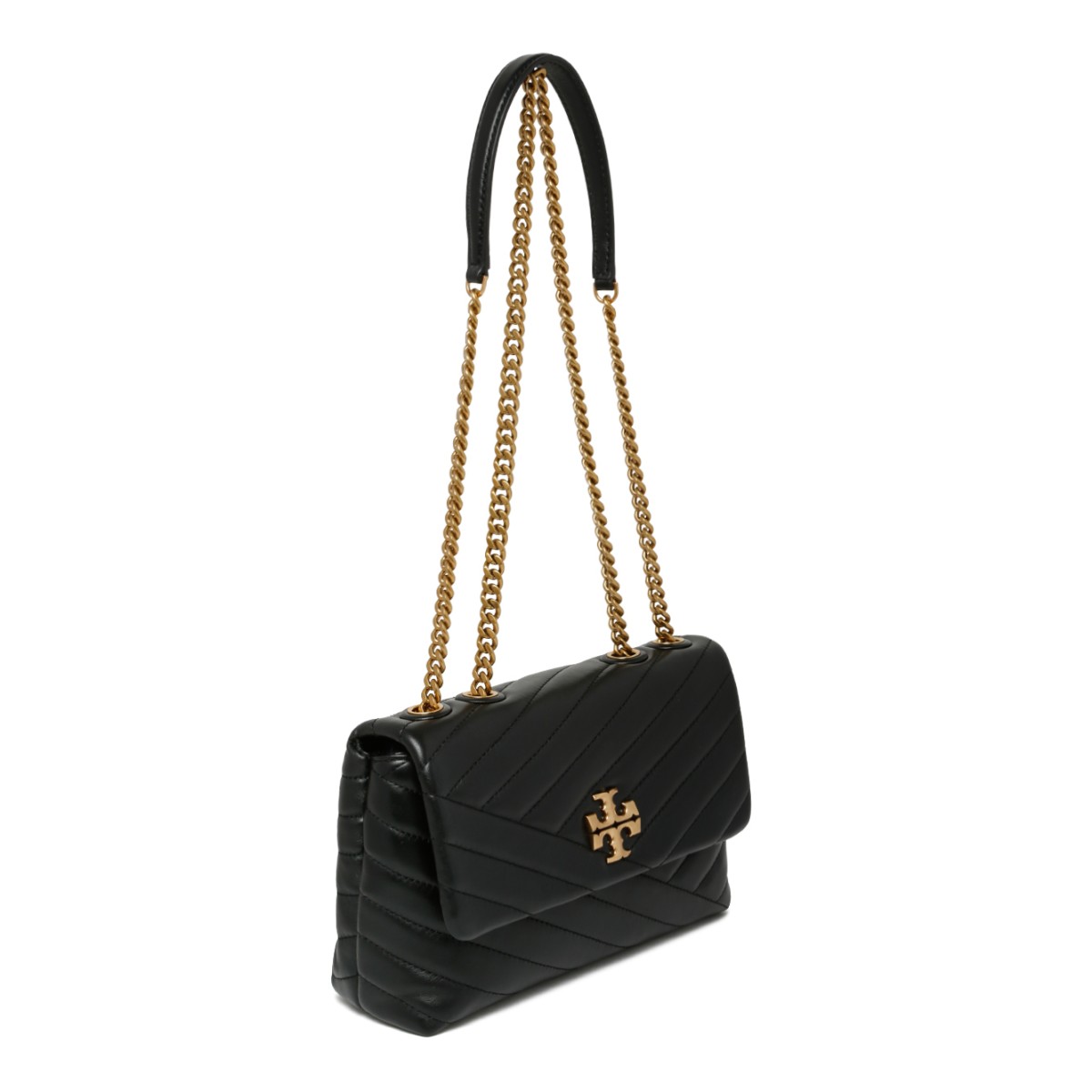 Tory Burch Black Quilted Leather Shoulder Bag.  