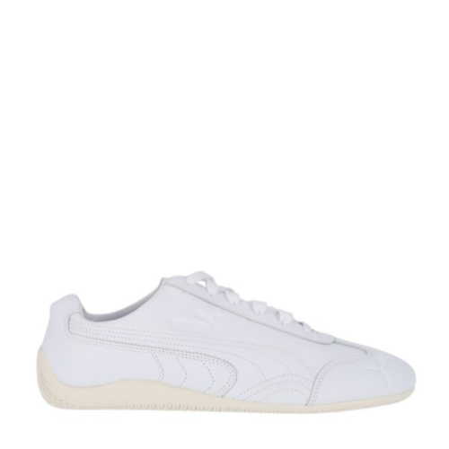 Puma White Low-Profile Leather Sneakers.  