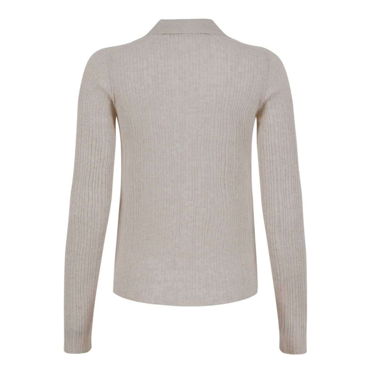 Maison Kitsun Beige Knit Cardigan with Fox Embroidery.