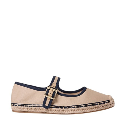 Tommy Hilfiger Beige Espadrille Mary Jane Flats.
