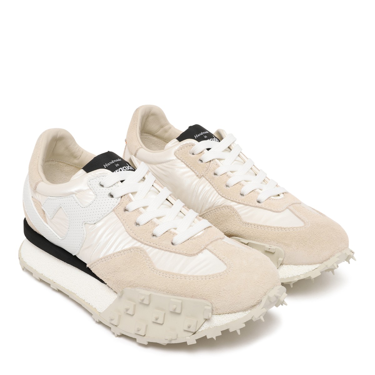Barracuda White Studded Low-Top Sneakers.