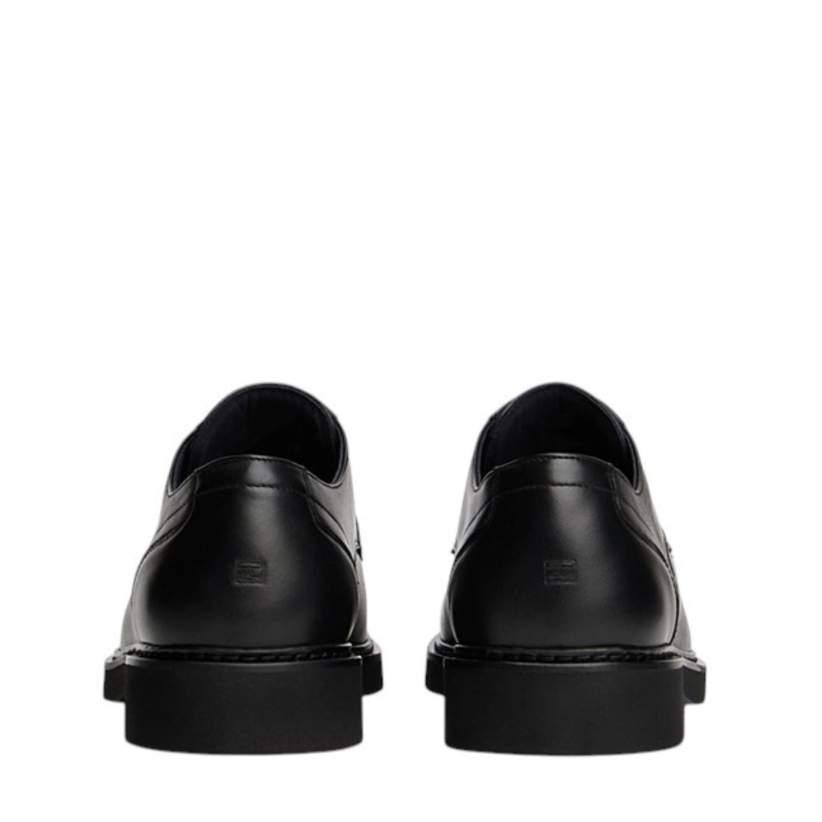 Tommy Hilfiger Black Leather Derby Shoes. 