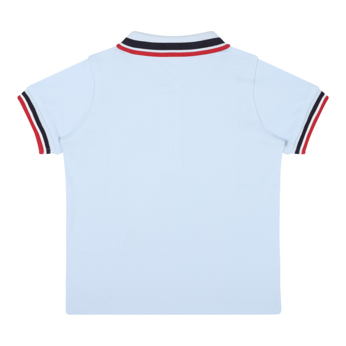 Moncler Kids Light Blue Polo and Navy Shorts Set.