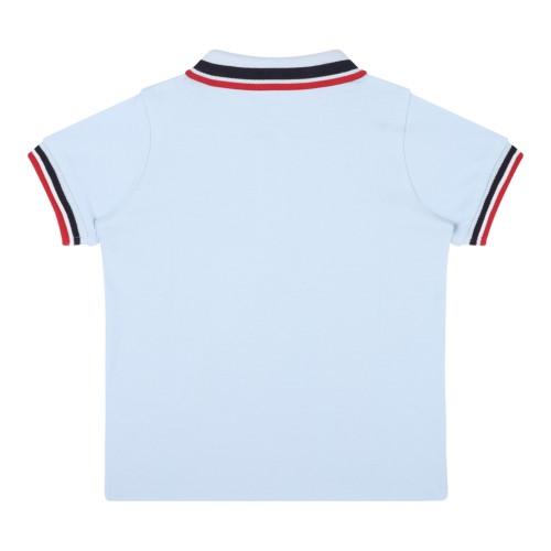 Moncler Kids Light Blue Polo and Navy Shorts Set.