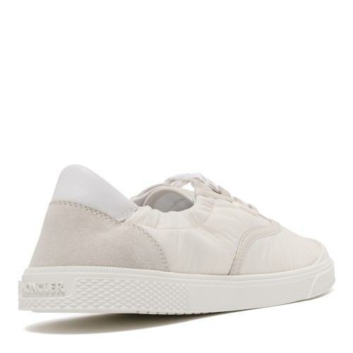 Moncler White Leather Low-Top Sneakers.