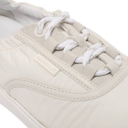 Moncler White Leather Low-Top Sneakers.