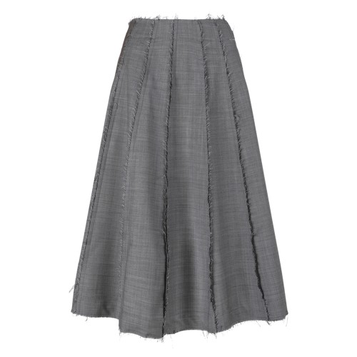 Nine In The Morning Grey Textured Maxi Skirt.