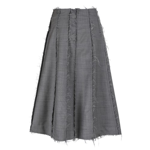 Nine In The Morning Grey Textured Maxi Skirt. 2