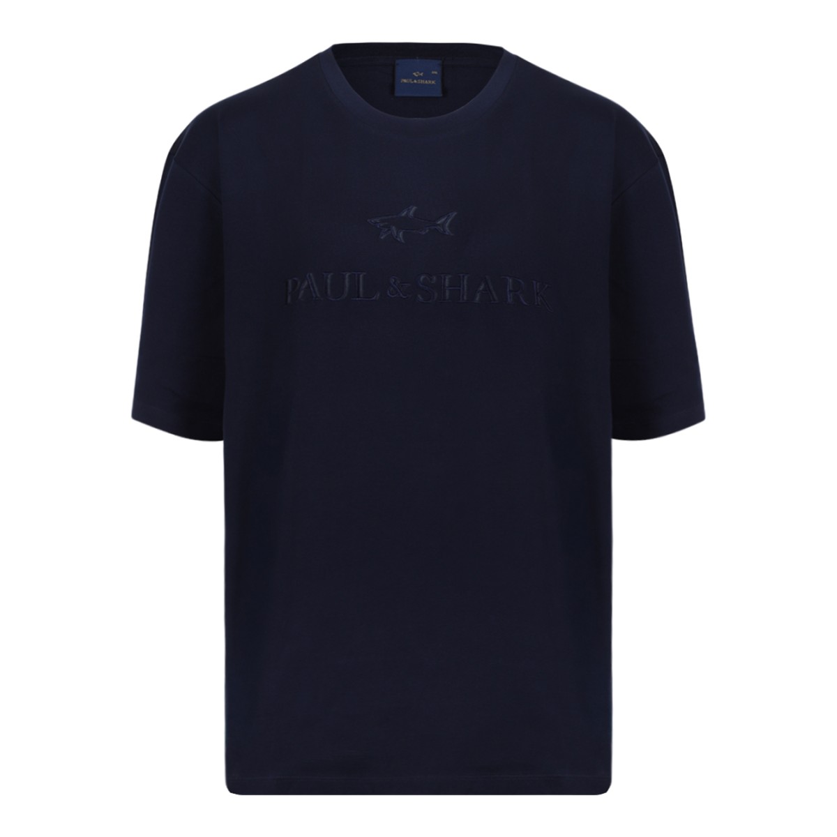 Paul & Shark Navy Blue Logo Cotton T-Shirt.