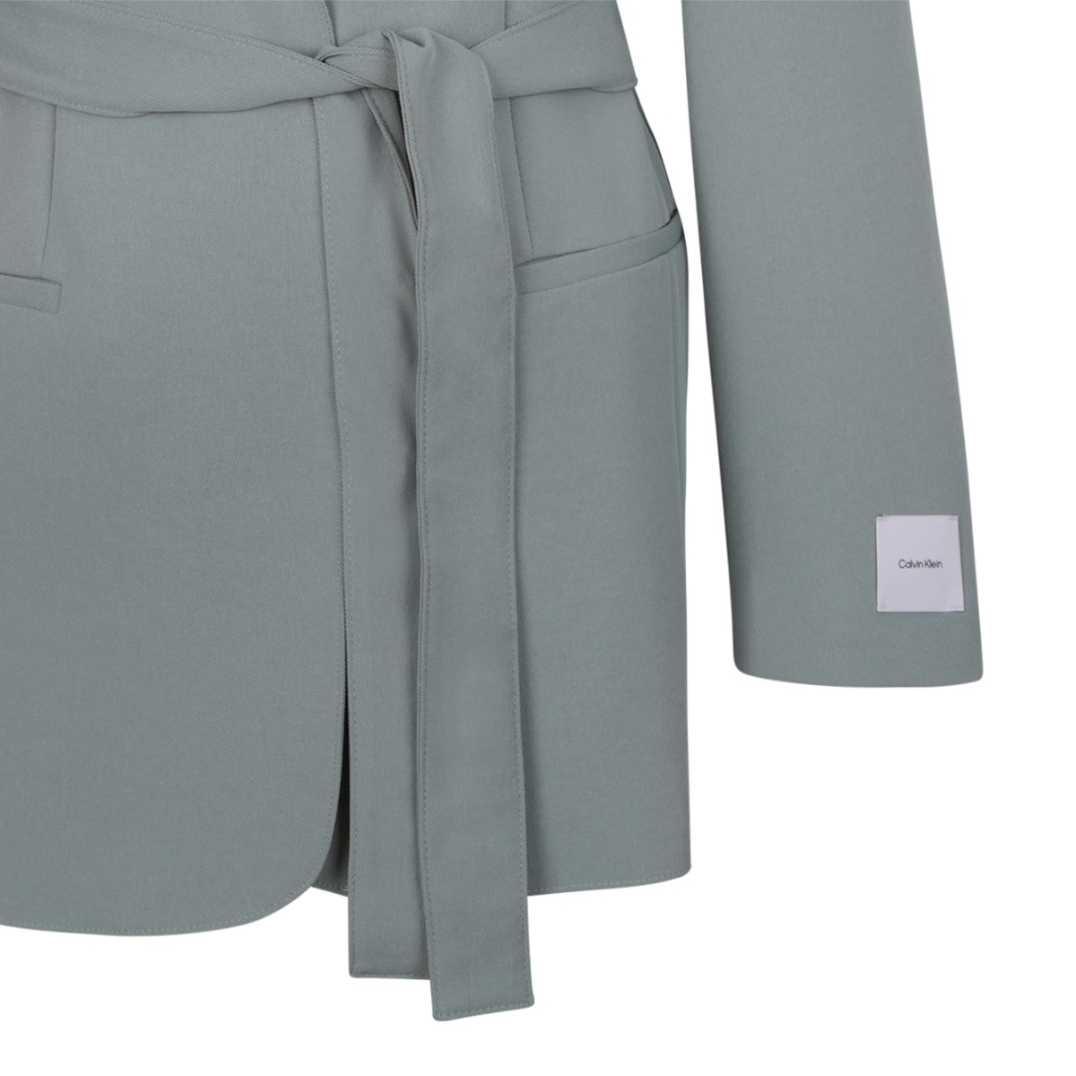 Calvin Klein Beige Tailored Single-Breasted Blazer.