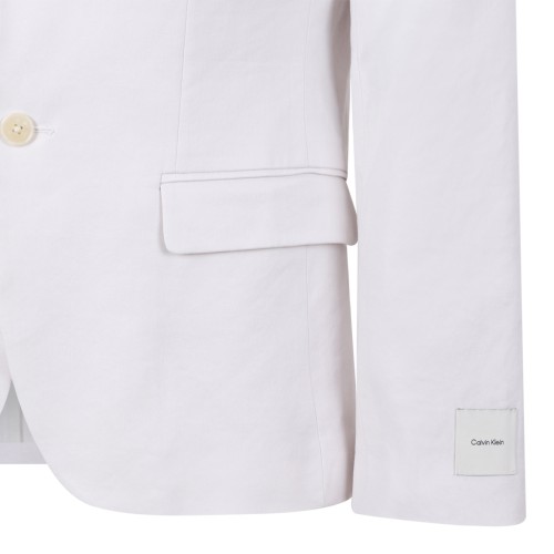 Calvin Klein Beige Linen Tailored Blazer.