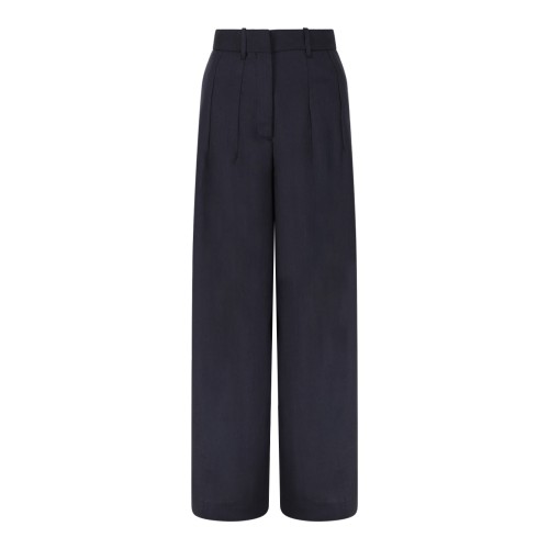 Nine In The Morning Navy Tailored Wide-Leg Trousers.