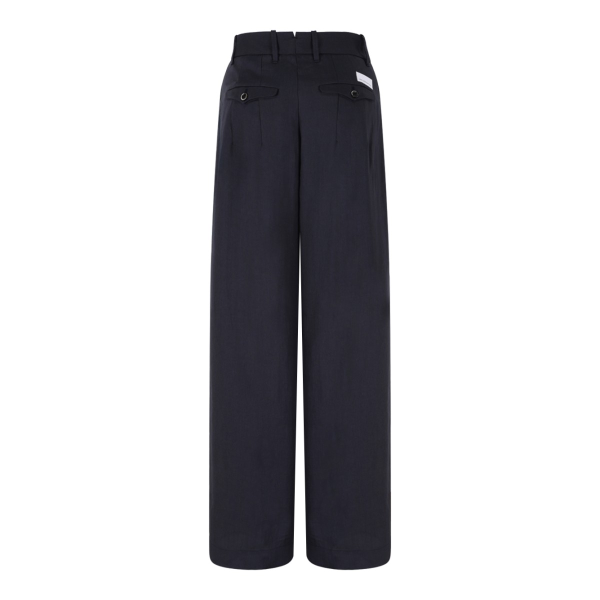 Nine In The Morning Navy Tailored Wide-Leg Trousers.