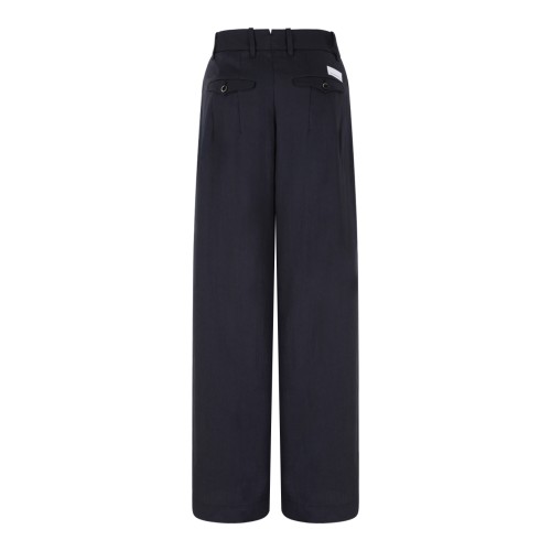 Nine In The Morning Navy Tailored Wide-Leg Trousers.