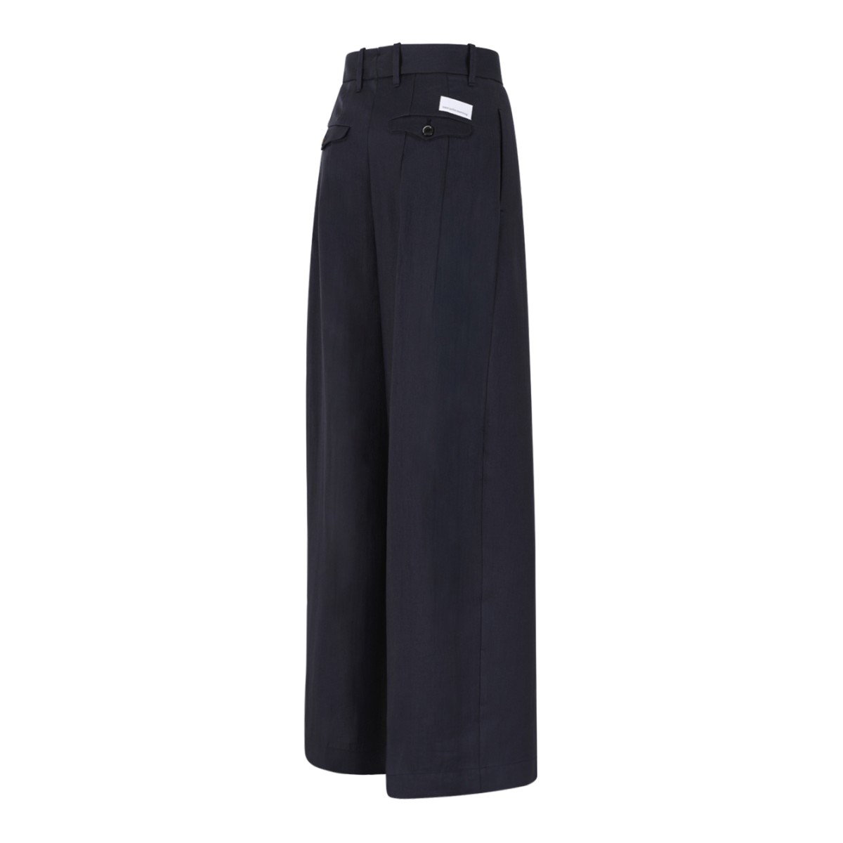 Nine In The Morning Navy Tailored Wide-Leg Trousers.