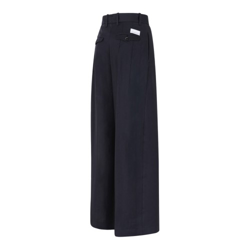 Nine In The Morning Navy Tailored Wide-Leg Trousers.