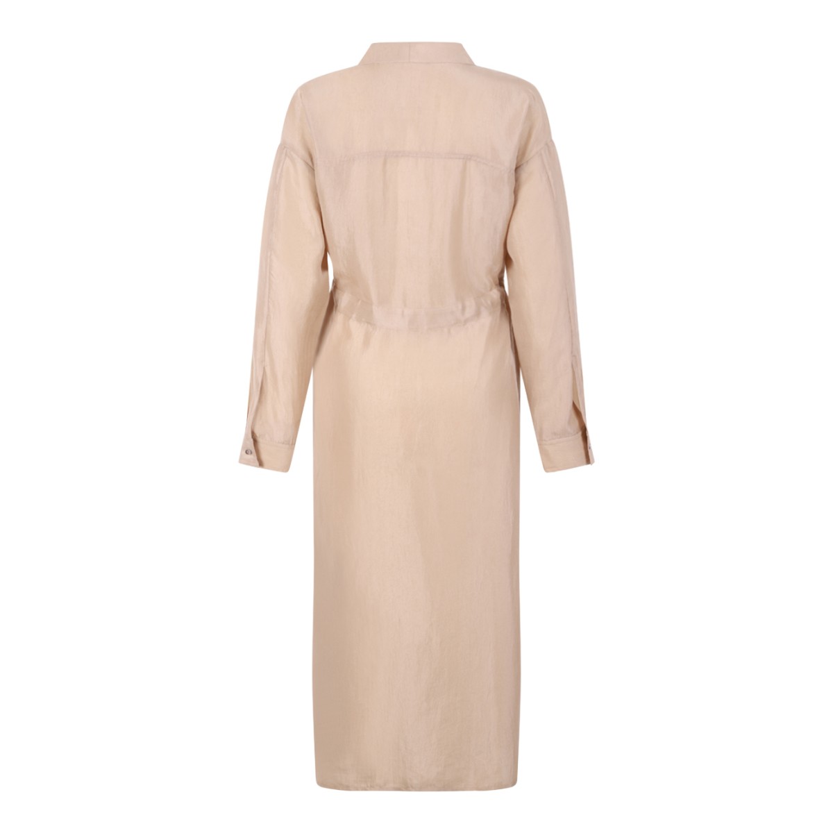 Fabiana Filippi Beige Linen Belted Long Dress. 