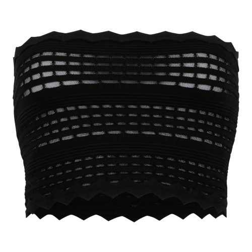 Genny Black Crochet Strapless Top.  