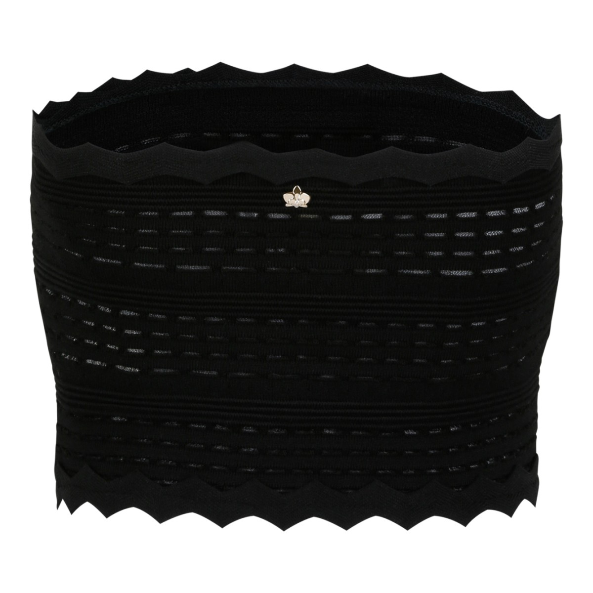 Genny Black Crochet Strapless Top.  