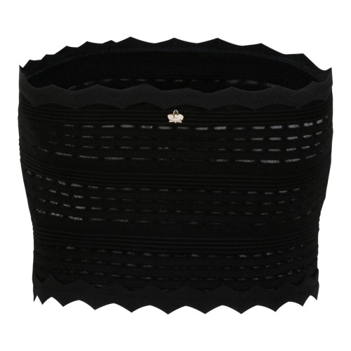 Genny Black Crochet Strapless Top.  