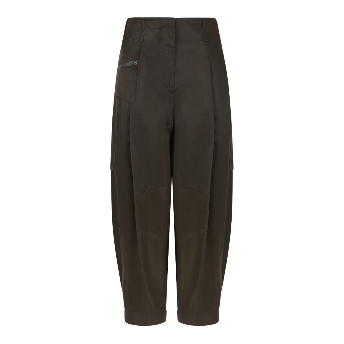 .Hui Milano Brown Draped Cargo Trousers.